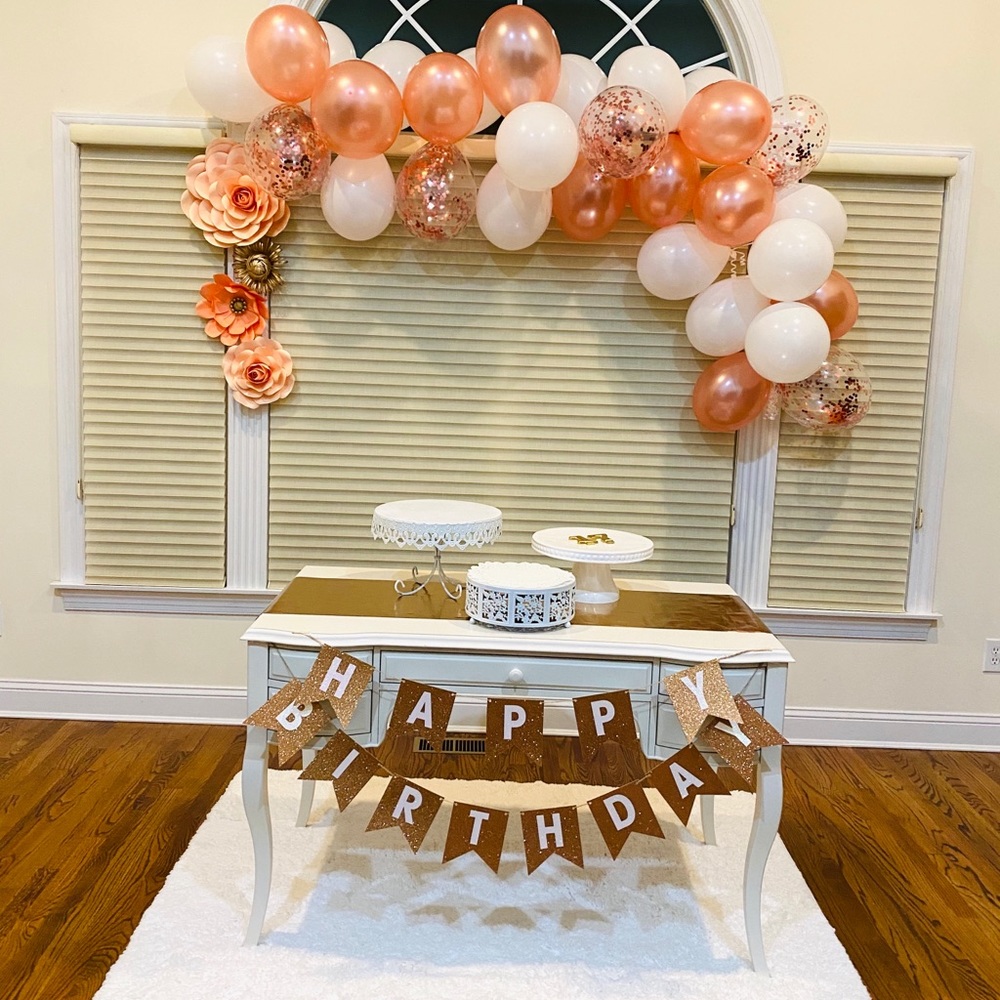 Happy Birthday Banner - Rose Gold